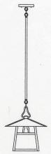 Arroyo Craftsman CSH-12BWO-VP - 12" carmel stem hung pendant with bungalow overlay