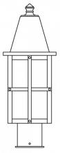 Arroyo Craftsman HP-6CR-BK - 6" hartford  post mount