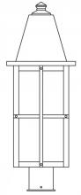 Arroyo Craftsman HP-8LRM-BK - 8" hartford long body post mount