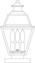 Arroyo Craftsman INC-8GRCLR-S - 8" inverness column mount with glass roof
