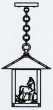 Arroyo Craftsman TRH-9HSOF-BK - 9" timber ridge pendant with horse filigree