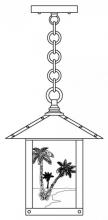 Arroyo Craftsman TRH-9PTWO-BK - 9" timber ridge pendant with palm tree  filigree