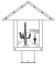 Arroyo Craftsman TRP-12CTF-S - 12" timber ridge post mount with cactus  filigree