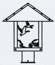Arroyo Craftsman TRP-12GSOF-BK - 12" timber ridge post mount with goose filigree