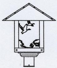Arroyo Craftsman TRP-16GSF-RC - 16" timber ridge post mount with goose filigree