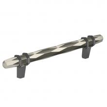 Amerock BP36649PNBCR - London 5-1/16 in (128 mm) Center-to-Center Polished Nickel/Black Chrome Cabinet Pull