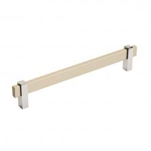 Amerock BP36725SC26 - Mulino 7-9/16 in (192 mm) Center-to-Center Silver Champagne/Polished Chrome Cabinet Pull