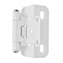 Amerock BPR7550W - 1/2in (13 mm) Overlay Self-Closing, Partial Wrap White Hinge - 2 Pack