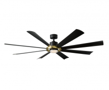 Modern Forms US - Fans Only FR-W2303-72L-SB/MB - Aura 72" Downrod Ceiling Fan - Matte Black & Brass