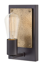 Hinkley 4390BZ - Everett Single Light Sconce - Bronze with Heritage Brass accents