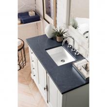 James Martin Furniture 238-105-V48-BW-3CSP - Providence 48'' Single Vanity Cabinet, Bright White, w/ 3 CM Charcoal Soapstone Quartz T