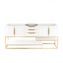 James Martin Furniture 388-V72S-GW-RG - Columbia 72'' Single Vanity, Glossy White, Radiant Gold