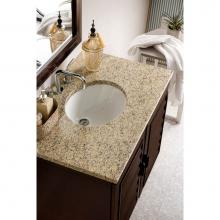 James Martin Furniture 620-V36-BNM-3ODSC - Portland 36'' Single Vanity, Burnished Mahogany, w/ 3 CM Santa Cecilia Top