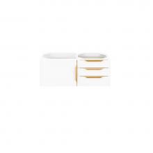 James Martin Furniture 389-V36-GW-G - Mercer Island 36'' Single Vanity, Glossy White, Radiant Gold