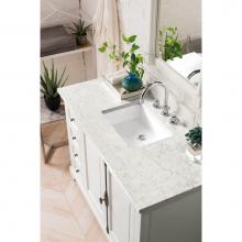 James Martin Furniture 238-105-V48-BW-3EJP - Providence 48'' Single Vanity Cabinet, Bright White, w/ 3 CM Eternal Jasmine Pearl Quart