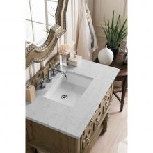 James Martin Furniture 160-V36-EG-3EJP - Castilian 36'' Single Vanity, Empire Gray, w/ 3 CM Eternal Jasmine Pearl Quartz Top