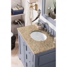 James Martin Furniture 825-V36-SL-3ODSC - De Soto 36'' Single Vanity, Silver Gray, w/ 3 CM Santa Cecilia Top