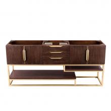 James Martin Furniture 388-V72S-CFO-RG - Columbia 72'' Single Vanity, Coffee Oak, Radiant Gold