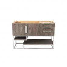 James Martin Furniture 388-V48-AGR-BN-DGG - Columbia 48'' Single Vanity, Ash Gray w/ Dusk Grey Glossy Composite Top