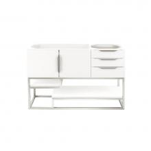 James Martin Furniture 388-V48-GW-BN-DGG - Columbia 48'' Single Vanity, Glossy White, w/ Dusk Grey Glossy Composite Top