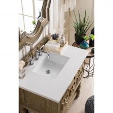 James Martin Furniture 160-V36-EG-3CLW - Castilian 36'' Single Vanity, Empire Gray, w/ 3 CM Classic White Quartz Top