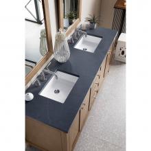 James Martin Furniture 305-V72-WWW-3CSP - Chicago 72'' Double Vanity Whitewashed Walnut, w/ 3 CM Charcoal Soapstone Quartz Top