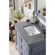 James Martin Furniture 825-V36-SL-3GEX - De Soto 36'' Single Vanity, Silver Gray, w/ 3 CM Grey Expo Quartz Top