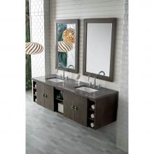 James Martin Furniture 860-V72-SOK-3GEX - Sonoma 72'' Double Vanity, Silver Oak w/ 3 CM Grey Expo Quartz Top