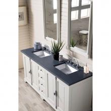 James Martin Furniture 238-105-V72-BW-3CSP - Providence 72'' Double Vanity Cabinet, Bright White, w/ 3 CM Charcoal Soapstone Quartz T