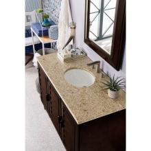 James Martin Furniture 620-V48-BNM-3ODSC - Portland 48'' Single Vanity, Burnished Mahogany, w/ 3 CM Santa Cecilia Top
