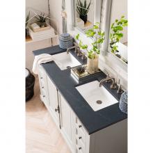 James Martin Furniture 238-105-V60D-BW-3CSP - Providence 60'' Double Vanity Cabinet, Bright White, w/ 3 CM Charcoal Soapstone Quartz T