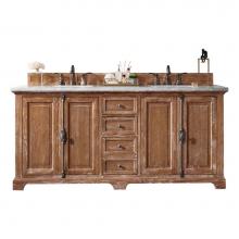 James Martin Furniture 238-105-5711-3CAR - Providence 72'' Driftwood Double Vanity w/ 3 CM Carrara Marble Top