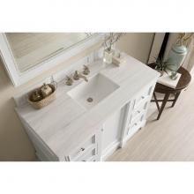 James Martin Furniture 825-V48-BW-3AF - De Soto 48'' Single Vanity, Bright White w/ 3 CM Arctic Fall Solid Surface Top