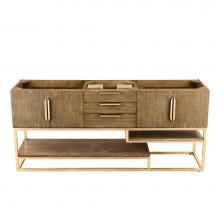 James Martin Furniture 388-V72S-LTO-RG - Columbia 72'' Single Vanity, Latte Oak, Radiant Gold