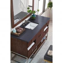 James Martin Furniture 864-V60S-CFO-3CSP - Sonoran 60'' Single Vanity, Coffee Oak , with  3 CM Charcoal Soapstone Quartz Top w/ Sin