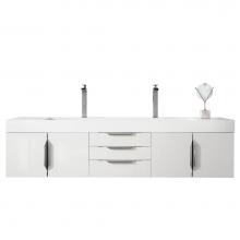 James Martin Furniture 389-V72D-GW-A - Mercer Island 72'' Double Vanity, Glossy White