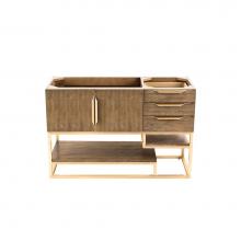 James Martin Furniture 388-V48-LTO-RG - Columbia 48'' Single Vanity, Latte Oak, Radiant Gold