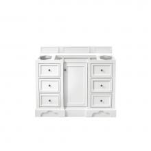 James Martin Furniture 825-V48-BW-3GEX - De Soto 48'' Single Vanity, Bright White, w/ 3 CM Grey Expo Quartz Top