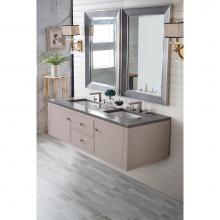 James Martin Furniture 312-V60D-MTM-3GEX - Silverlake 60'' Double Vanity, Mountain Mist w/ 3 CM Grey Expo Quartz Top