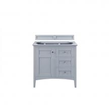 James Martin Furniture 527-V36-SL-3OGLB - Palisades 36'' Single Vanity, Silver Gray, w/ 3 CM Galala Beige Top