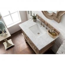 James Martin Furniture 160-V36-EG-3CAR - Castilian 36'' Single Vanity, Empire Gray w/ 3 CM Carrara Marble Top