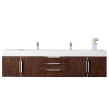 James Martin Furniture 389-V72D-CFO-A-MW - Mercer Island 72'' Double Vanity, Coffe Oak w/ Matte White Solid Surface Top