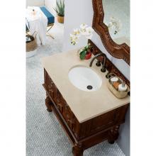 James Martin Furniture 160-V36-ACG-3OGLB - Castilian 36'' Single Vanity Cabinet, Aged Cognac, w/ 3 CM Galala Beige Top