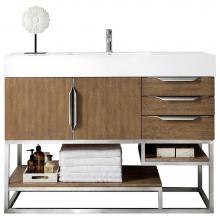 James Martin Furniture 388-V48-LTO-BN-GW - Columbia 48'' Single Vanity, Latte Oak w/ Glossy White Composite Top