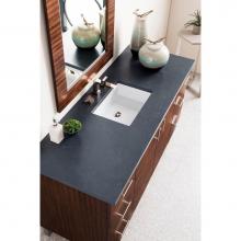James Martin Furniture 850-V60S-AWT-3CSP - Metropolitan 60'' Single Vanity, American Walnut, w/ 3 CM Charcoal Soapstone Quartz Top