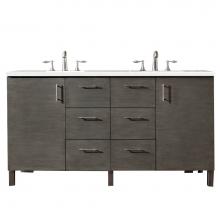 James Martin Furniture 850-V60D-SOK-3ESR - Metropolitan 60'' Double Vanity, Silver Oak, w/ 3 CM Eternal Serena Quartz Top