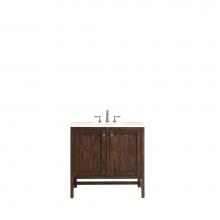 James Martin Furniture E445-V36-MCA-3EMR - Addison 36'' Single Vanity Cabinet (w/Doors), Mid Century Acacia, w/ 3 CM Eternal Marfil