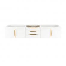 James Martin Furniture 389-V72D-GW-G - Mercer Island 72'' Double Vanity, Glossy White, Radiant Gold