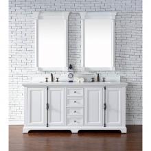James Martin Furniture 238-105-V72-BW-3CLW - Providence 72'' Double Vanity Cabinet, Bright White, w/ 3 CM Classic White Quartz Top