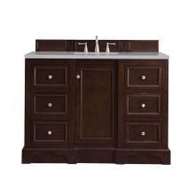 James Martin Furniture 825-V48-BNM-3ESR - De Soto 48'' Single Vanity, Burnished Mahogany, w/ 3 CM Eternal Serena Quartz Top
